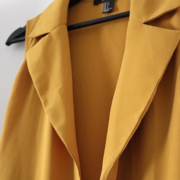 Forever 21 Gold/Mustard Long Sleeveless Jacket Vest - Picture 4 of 5